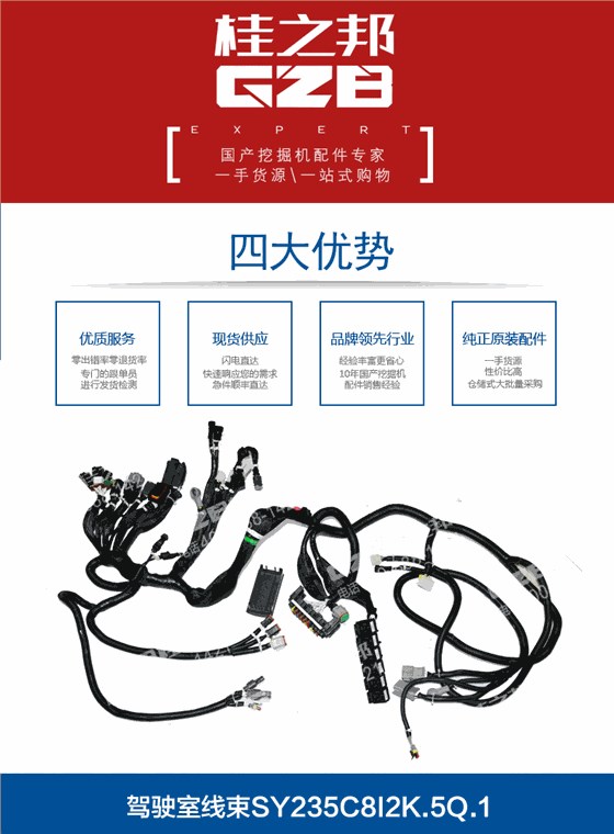 三一挖掘機駕駛室線束