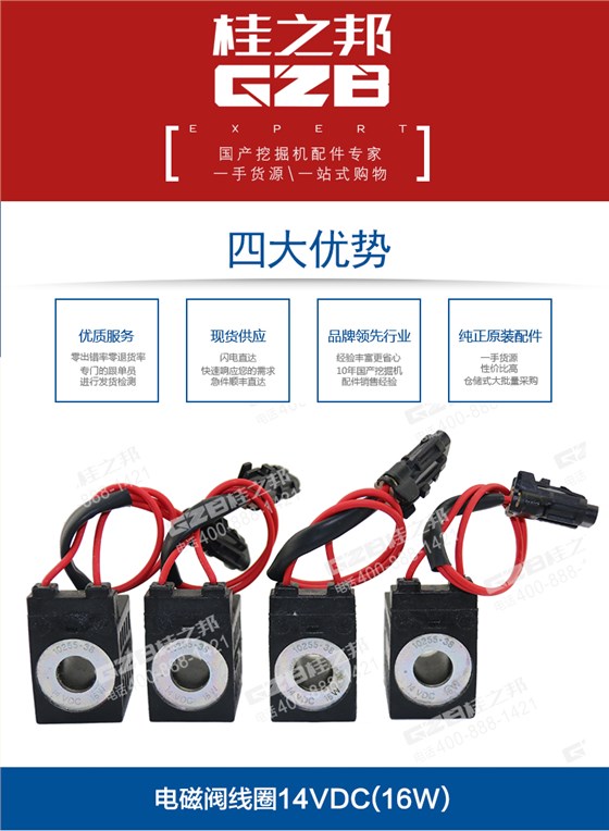 廈工挖掘機電磁閥線圈