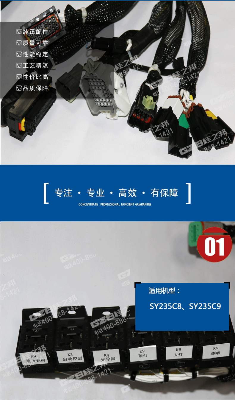 三一挖掘機駕駛室線束