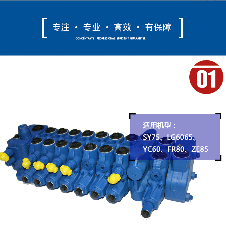 龍工6065挖機力士樂多路閥總成